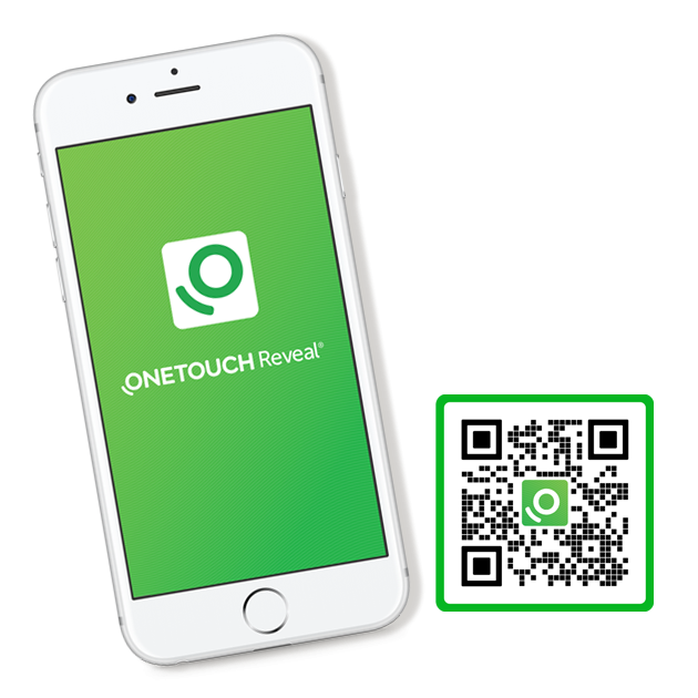 iPhone antiguo Onetouch Reveal® y QR